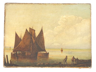 Lot 1207 - ATT. WILLEM VAN DE VELDE (1633-1707) A 17TH CENTURY OIL ON CANVAS