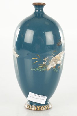 Lot 451 - A SMALL MEIJI PERIOD JAPANESE CLOISONNE VASE