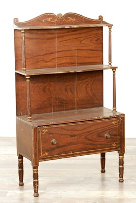 Lot 1737 - A REGENCY SIMULATED ROSEWOOD OPEN BOOKCASE