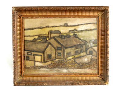 Lot 1203 - C. SWANN A 20TH CENTURY OIL ON BOARD " THE CROSS KEYS"