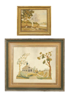 Lot 1174 - TWO 18TH CENTURY EMBROIDERY'S ON SILK