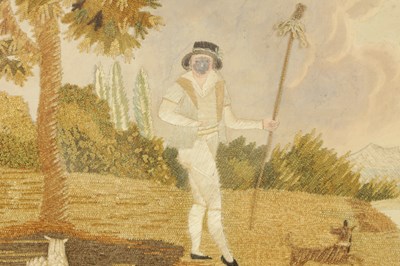 Lot 1174 - TWO 18TH CENTURY EMBROIDERY'S ON SILK
