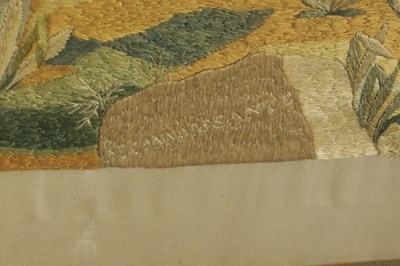 Lot 1174 - TWO 18TH CENTURY EMBROIDERY'S ON SILK
