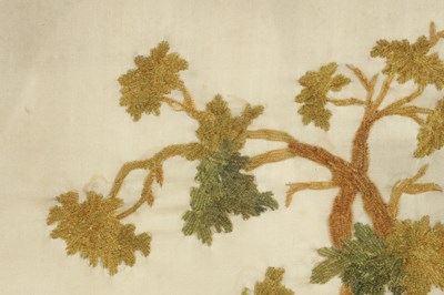 Lot 1174 - TWO 18TH CENTURY EMBROIDERY'S ON SILK