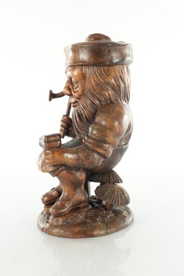 Lot 961 - A LATE 19TH CENTURY BLACK FOREST COBBLER TOBACCO JAR AND MATCH HOLDER OF LARGE SIZE