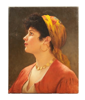 Lot 1198 - A 19TH CENTURY PORTRAIT OIL ON CANVAS