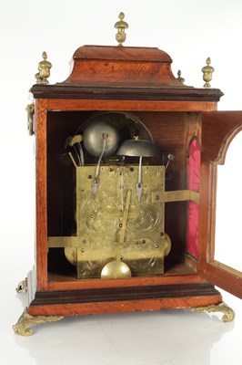 Lot 1112 - CHARLES HOWSE, LONDON. A GEORGE III MAHOGANY THREE TRAIN VERGE QUARTER STRIKING BRACKET CLOCK