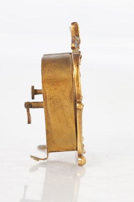 Lot 1557 - A LATE 19TH CENTURY SWISS GILT AND ENAMEL BOUDOIR CLOCK
