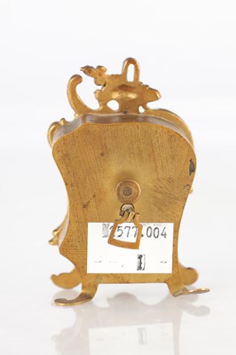 Lot 1557 - A LATE 19TH CENTURY SWISS GILT AND ENAMEL BOUDOIR CLOCK