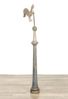 Lot 732 - A 19TH CENTURY ENGLISH FOLK ART COPPER COCKEREL WEATHERVANE