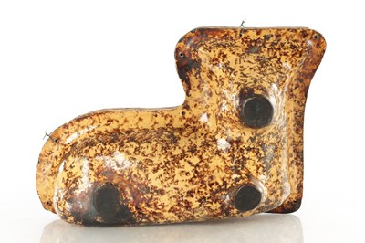 Lot 89 - AN UNUSUAL 19TH CENTURY YORKSHIRE SLIPWARE MOULD FORMED AS A COW