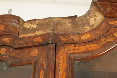 Lot 1609 - AN 18TH CENTURY DUTCH MARQUETRY FLORAL INLAID WALNUT SECRETAIRE BOOKCASE