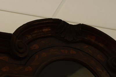 Lot 1609 - AN 18TH CENTURY DUTCH MARQUETRY FLORAL INLAID WALNUT SECRETAIRE BOOKCASE