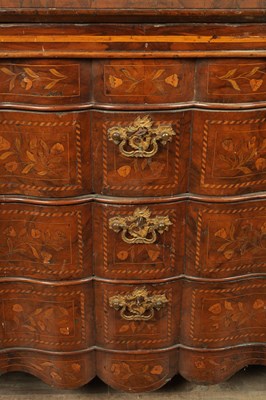 Lot 1609 - AN 18TH CENTURY DUTCH MARQUETRY FLORAL INLAID WALNUT SECRETAIRE BOOKCASE