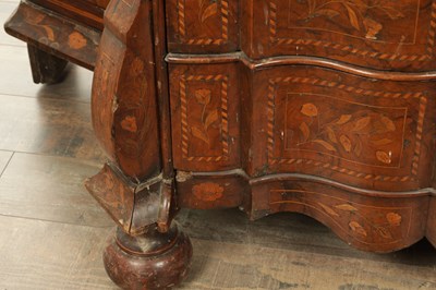 Lot 1609 - AN 18TH CENTURY DUTCH MARQUETRY FLORAL INLAID WALNUT SECRETAIRE BOOKCASE