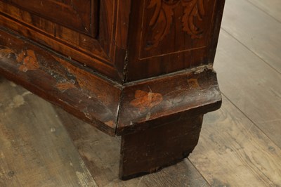 Lot 1609 - AN 18TH CENTURY DUTCH MARQUETRY FLORAL INLAID WALNUT SECRETAIRE BOOKCASE