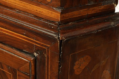 Lot 1609 - AN 18TH CENTURY DUTCH MARQUETRY FLORAL INLAID WALNUT SECRETAIRE BOOKCASE