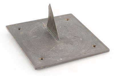 Lot 867 - A 19TH CENTURY SLATE SUN DIAL INSCRIBED JOHN MCMASTER LATT 54'50' PATRICK BLAINY