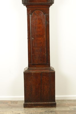 Lot 1455 - STONEHOUSE, WHITBY. AN EARLY 18TH CENTURY SCUMBLED PINE SINGLE HANDED 30HR LONGCASE CLOCK