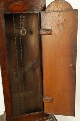 Lot 1455 - STONEHOUSE, WHITBY. AN EARLY 18TH CENTURY SCUMBLED PINE SINGLE HANDED 30HR LONGCASE CLOCK