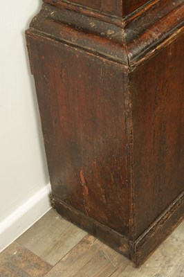 Lot 1455 - STONEHOUSE, WHITBY. AN EARLY 18TH CENTURY SCUMBLED PINE SINGLE HANDED 30HR LONGCASE CLOCK
