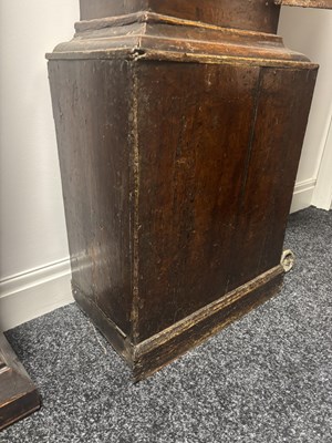 Lot 1455 - STONEHOUSE, WHITBY. AN EARLY 18TH CENTURY SCUMBLED PINE SINGLE HANDED 30HR LONGCASE CLOCK