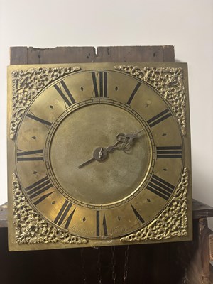 Lot 1455 - STONEHOUSE, WHITBY. AN EARLY 18TH CENTURY SCUMBLED PINE SINGLE HANDED 30HR LONGCASE CLOCK