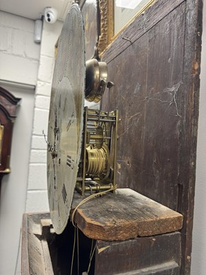 Lot 1385 - J. BOOTH, BOLTON. A GEORGE III FLAMED MAHOGANY PAINTED OVAL DIAL EIGHT-DAY QUARTER STRIKING LONGCASE CLOCK