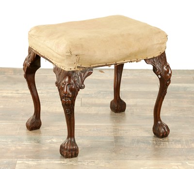 Lot 1638 - A GEORGE III AND LATER IRISH MAHOGANY DRESSING STOOL