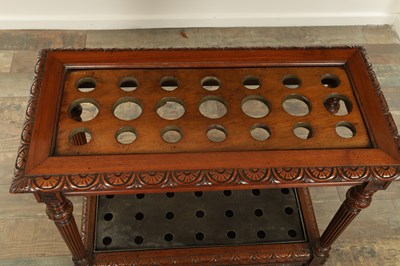 Lot 1753 - A LATE 19TH CENTURY WALNUT STICK STAND IN THE MANNER OF LAMBS OF MANCHESTER