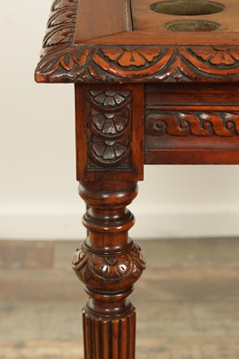 Lot 1753 - A LATE 19TH CENTURY WALNUT STICK STAND IN THE MANNER OF LAMBS OF MANCHESTER