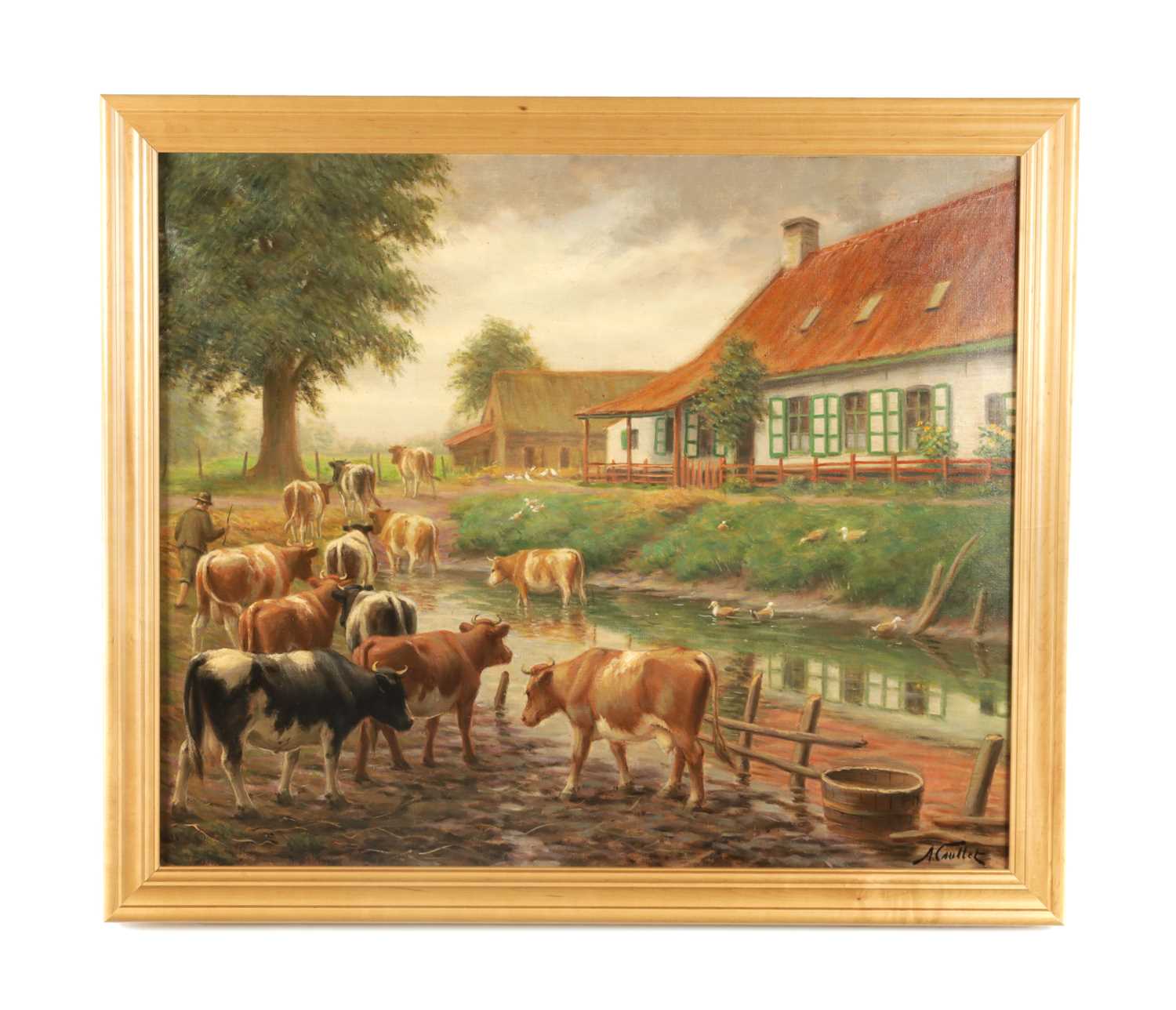 Lot 1133 - ALBERT CAULLET (1875-1950) OIL ON CANVAS