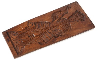 Lot 360 - A 19TH CENTURY CARVED ELM GINGERBREAD MOULD...