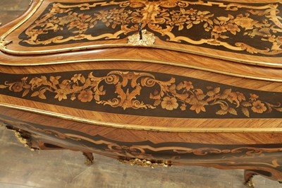 Lot 1632 - A FINE 19TH CENTURY ENGLISH MARQUETRY, KINGWOOD AND ORMOLU MOUNTED BUREAU ATTRIBUTED TO THE WORKSHOP OF EDWARD HOLMES BALDOCK