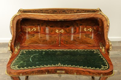 Lot 1632 - A FINE 19TH CENTURY ENGLISH MARQUETRY, KINGWOOD AND ORMOLU MOUNTED BUREAU ATTRIBUTED TO THE WORKSHOP OF EDWARD HOLMES BALDOCK