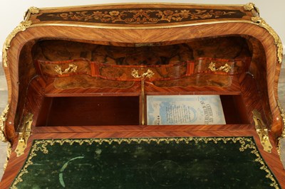Lot 1632 - A FINE 19TH CENTURY ENGLISH MARQUETRY, KINGWOOD AND ORMOLU MOUNTED BUREAU ATTRIBUTED TO THE WORKSHOP OF EDWARD HOLMES BALDOCK