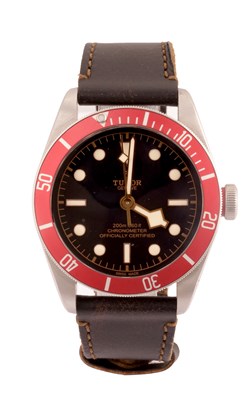Lot 1282 - A GENTLEMAN’S TUDOR HERITAGE BLACK BAY STEEL WRIST WATCH