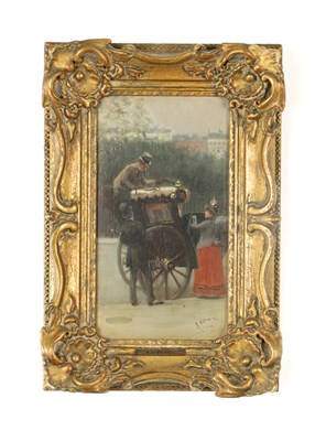 Lot 1213 - ALBERT LUDOVICI (1852 - 1932). AN EARLY 20TH CENTURY OIL ON BOARD COACH SCENE