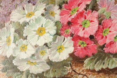 Lot 1221 - OLIVER CLARE (1852 - 1927). A PAIR OF LATE 19TH / EARLY 20TH CENTURY OIL ON BOARDS STILL LIFE