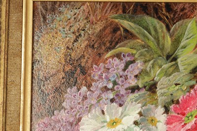 Lot 1221 - OLIVER CLARE (1852 - 1927). A PAIR OF LATE 19TH / EARLY 20TH CENTURY OIL ON BOARDS STILL LIFE