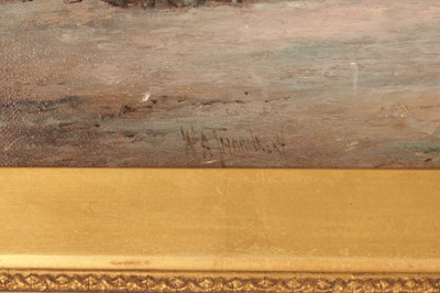 Lot 1173 - W. A. THORNLEY (1857-1935). A PAIR OF LATE 19TH CENTURY / EARLY 20TH CENTURY OIL ON CANVAS COASTAL LANDSCAPES