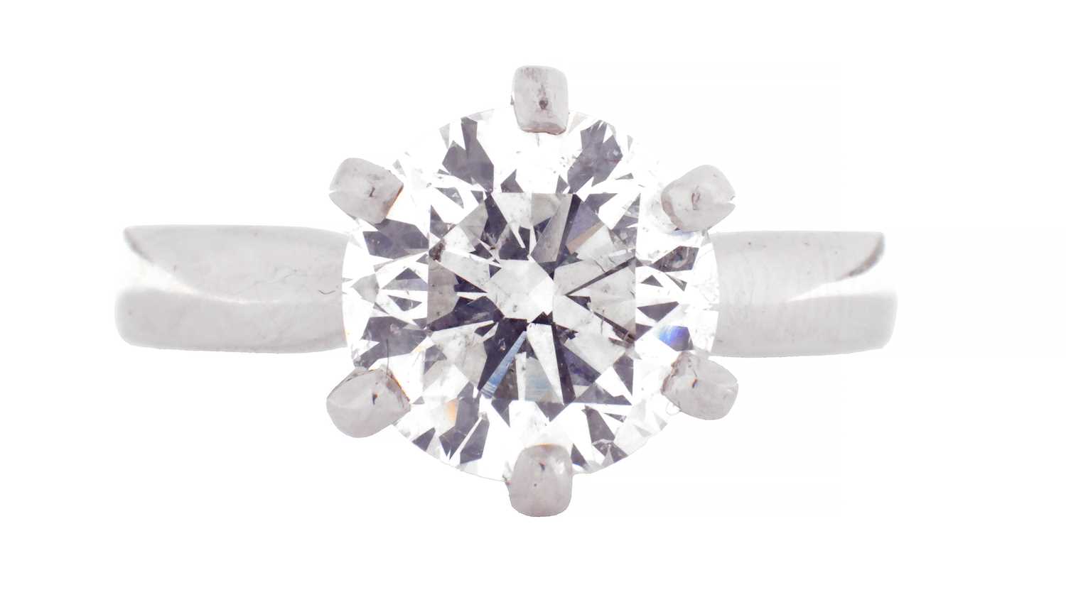 Lot 177 - A LADIES PLATINUM 3CT SOLITAIRE DIAMOND RING