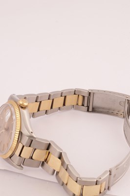Lot 1297 - A GENTLEMAN’S STEEL AND GOLD ROLEX OYSTER PERPETUAL DATE WRIST WATCH