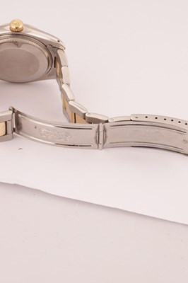 Lot 1297 - A GENTLEMAN’S STEEL AND GOLD ROLEX OYSTER PERPETUAL DATE WRIST WATCH