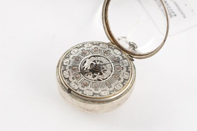 Lot 1290 - G. LEEKEY, LONDON. A GEORGE II SILVER REPOUSSE PAIR CASED POCKET WATCH