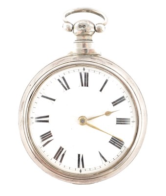 Lot 1292 - A. SELIG, PENZANCE. A GEORGE III SILVER PAIR CASED VERGE POCKET WATCH