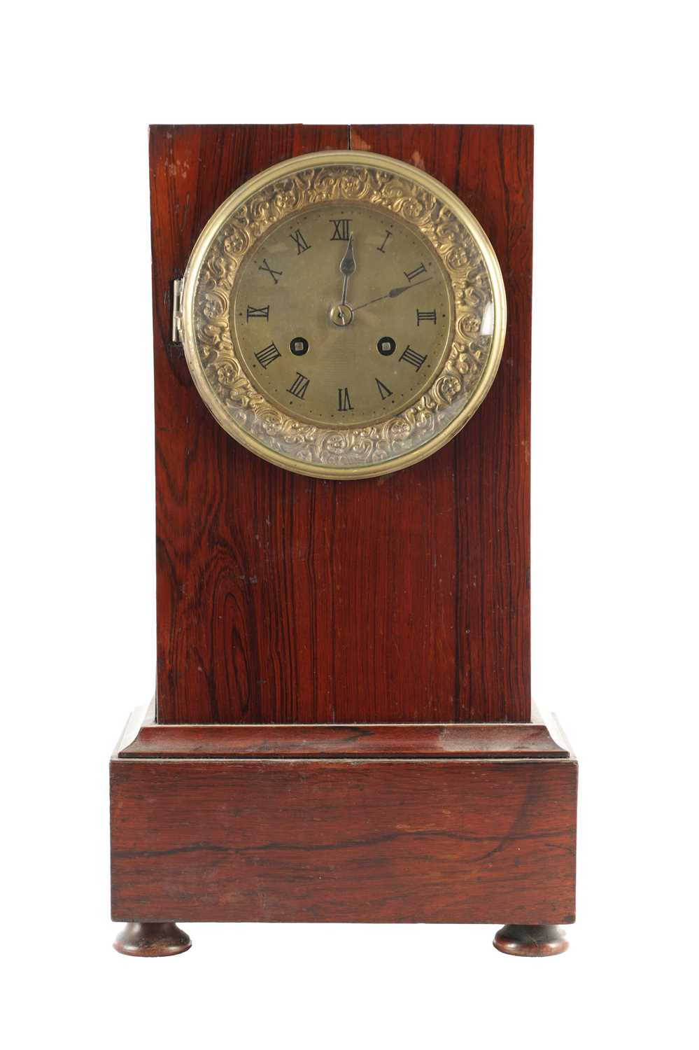 Lot 1457 - A 19TH CENTURY FRENCH ROSEWOOD MANTEL CLOCK