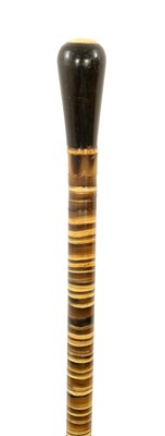 Lot 1083 - A 19TH CENTURY SEGMENTED HORN WALKING STICK