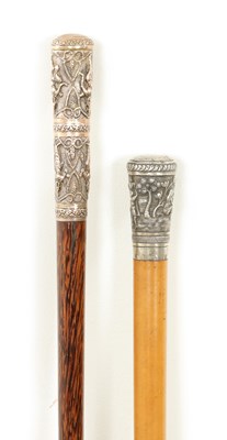 Lot 1088 - TWO A 19TH CENTURY INDIAN WALKING STICKS