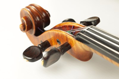 Lot 1034 - A GOOD VIOLIN LABELLED JUSTIN DERAZEY WITH BOW BRANDED F.N. VOIRIN, PARIS